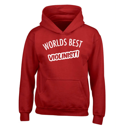 Worlds best violinist children's red hoodie 12-13 Years