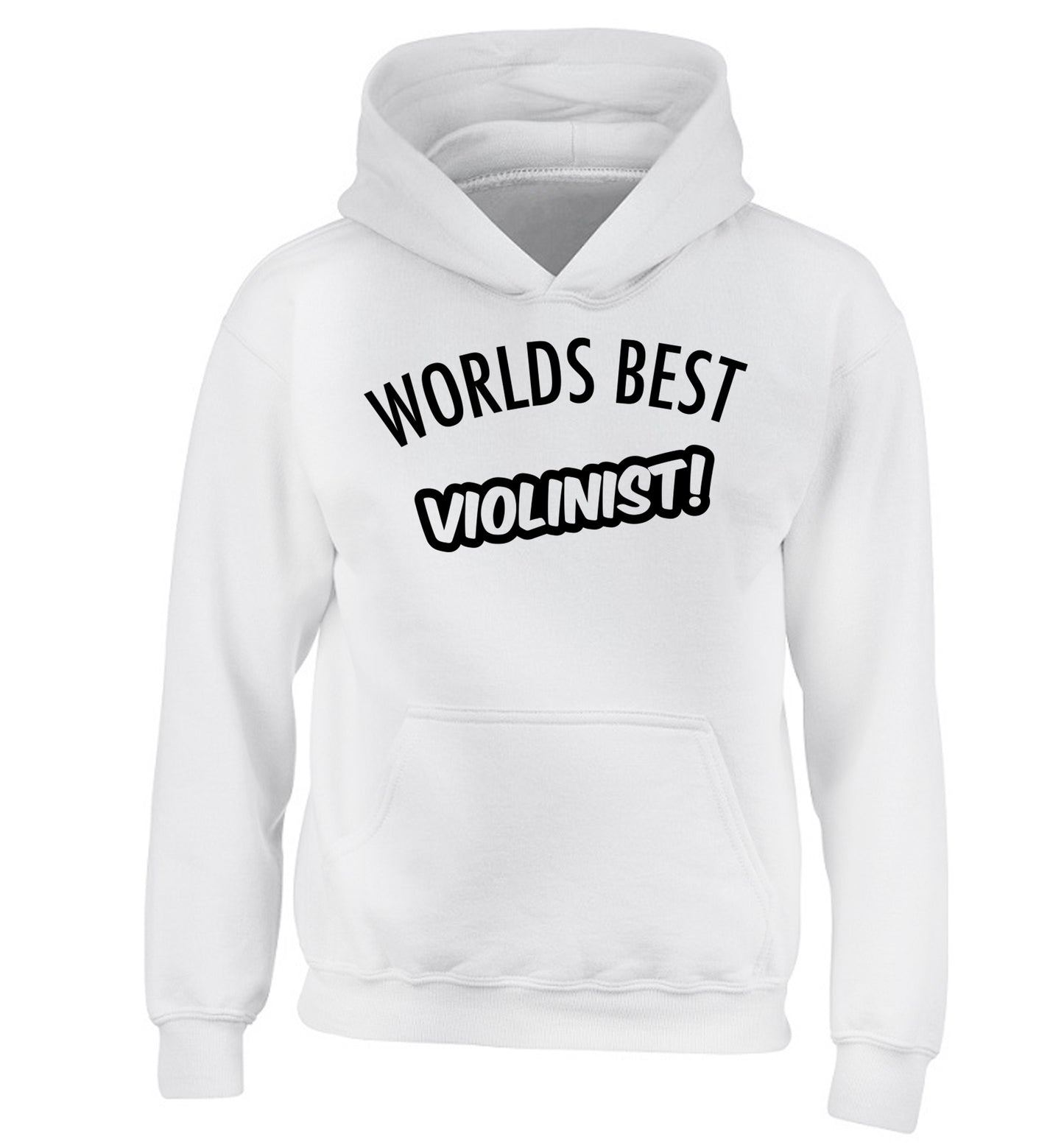 Worlds best violinist children's white hoodie 12-13 Years