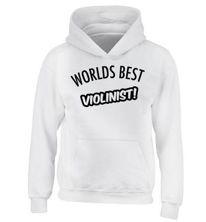 Worlds best violinist children's white hoodie 12-13 Years