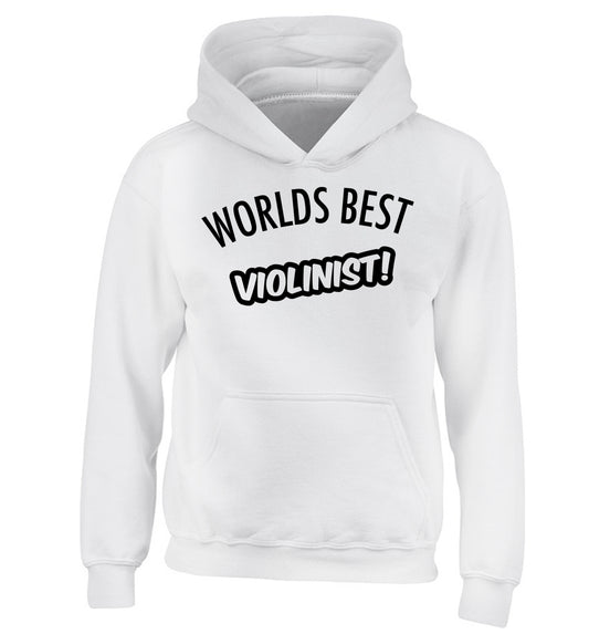 Worlds best violinist children's white hoodie 12-13 Years