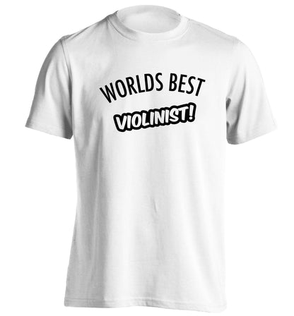 Worlds best violinist adults unisex white Tshirt 2XL