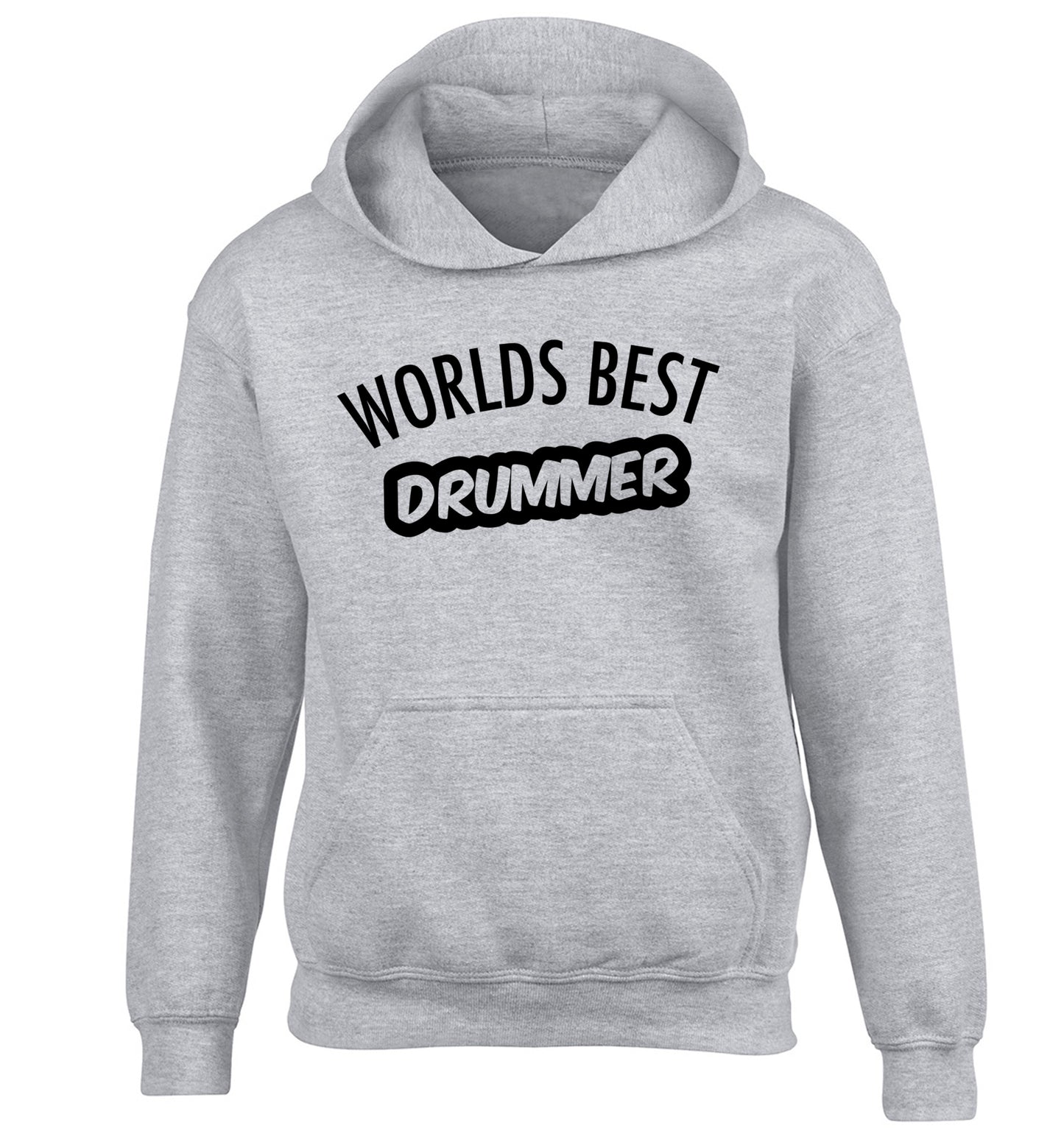 Worlds best drummer children's grey hoodie 12-13 Years