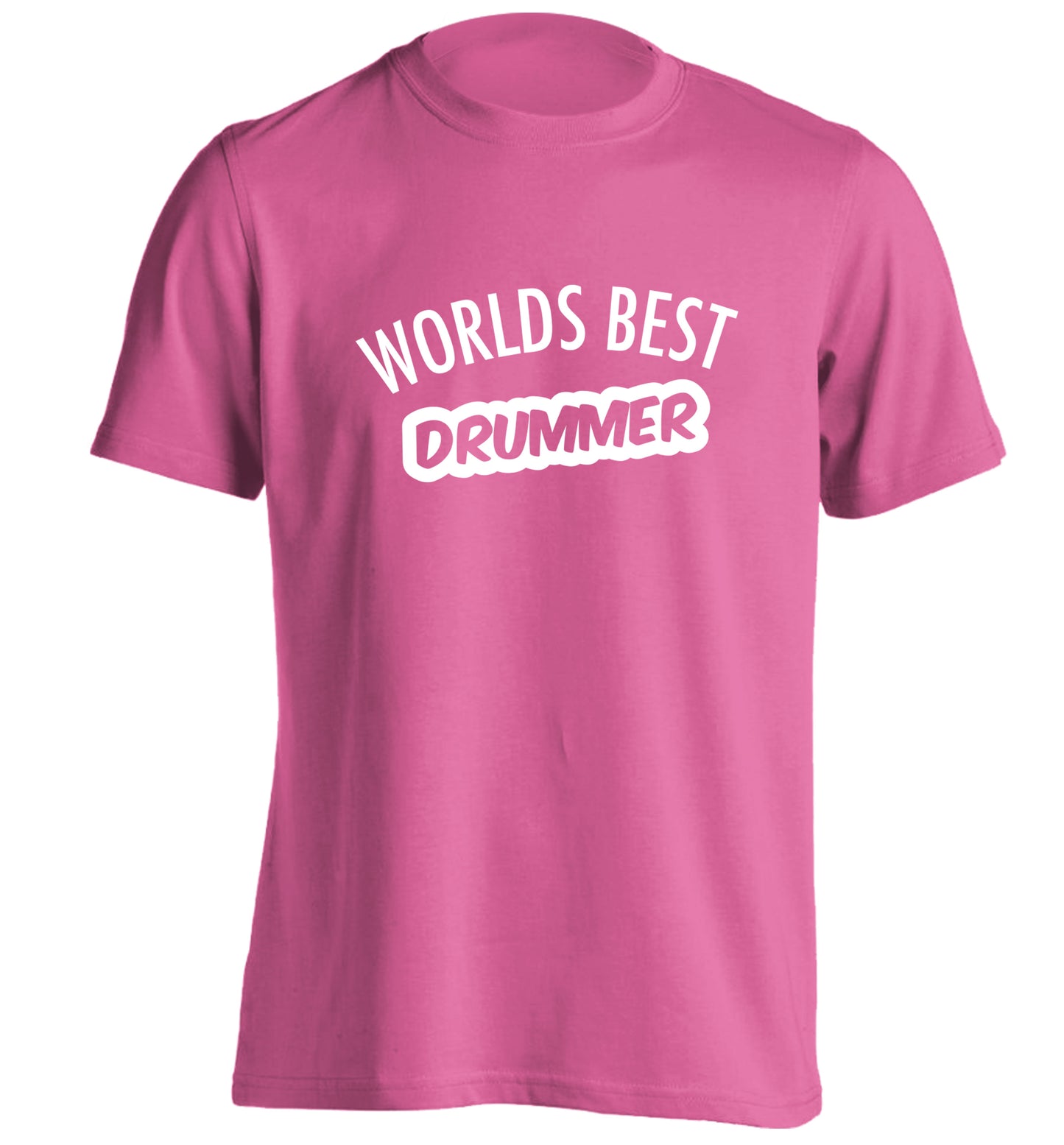 Worlds best drummer adults unisex pink Tshirt 2XL