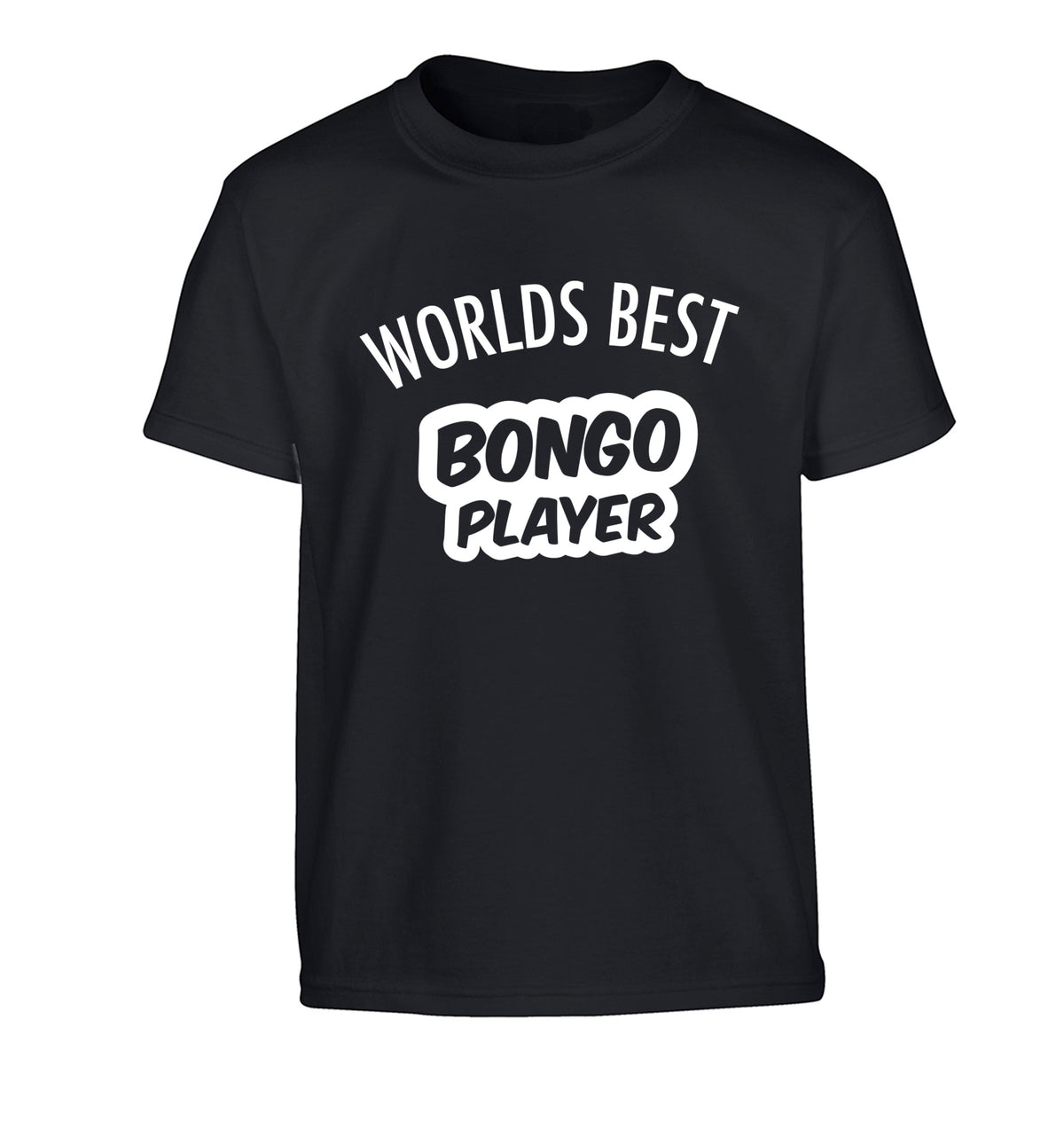 Worlds best bongo player Children's black Tshirt 12-13 Years