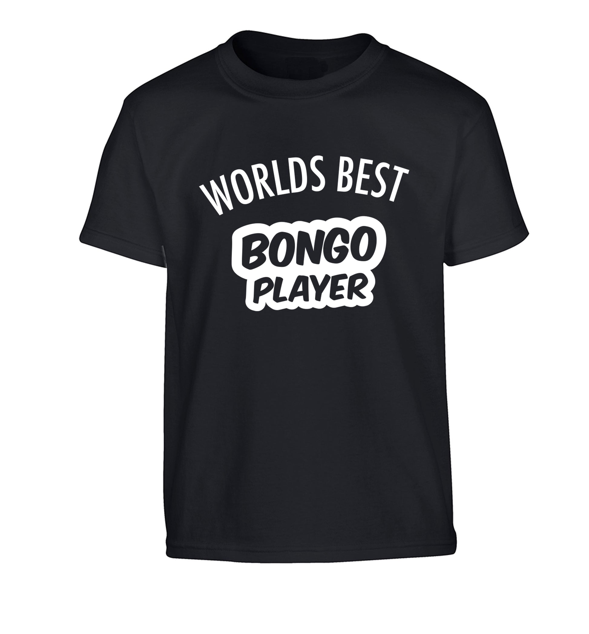 Worlds best bongo player Children's black Tshirt 12-13 Years