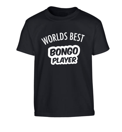 Worlds best bongo player Children's black Tshirt 12-13 Years
