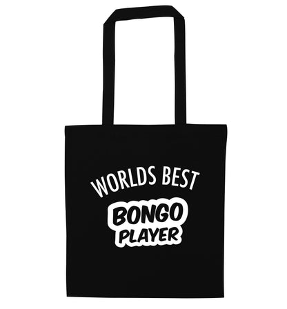 Worlds best bongo player black tote bag