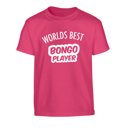 Worlds best bongo player Children's pink Tshirt 12-13 Years