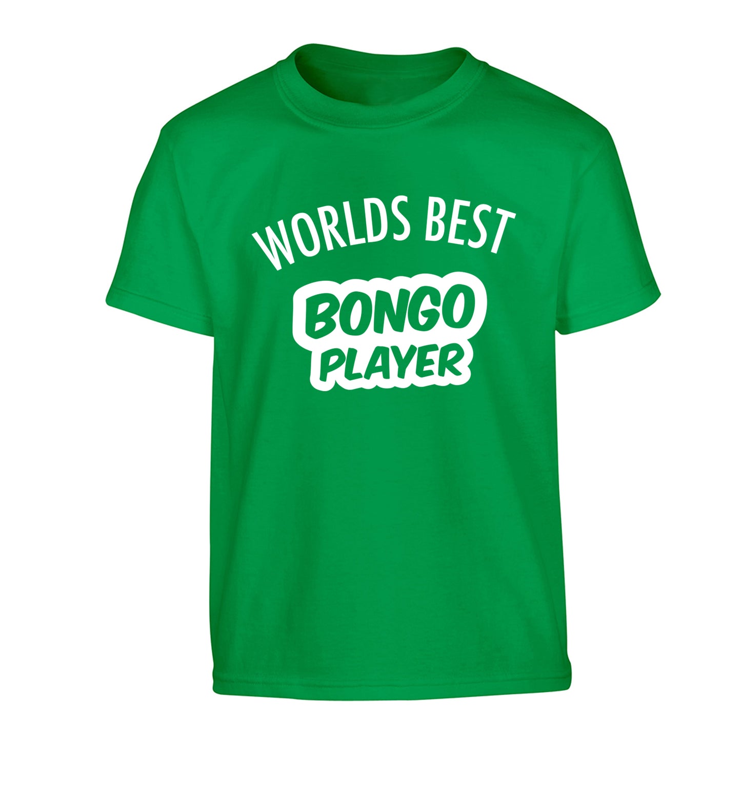 Worlds best bongo player Children's green Tshirt 12-13 Years