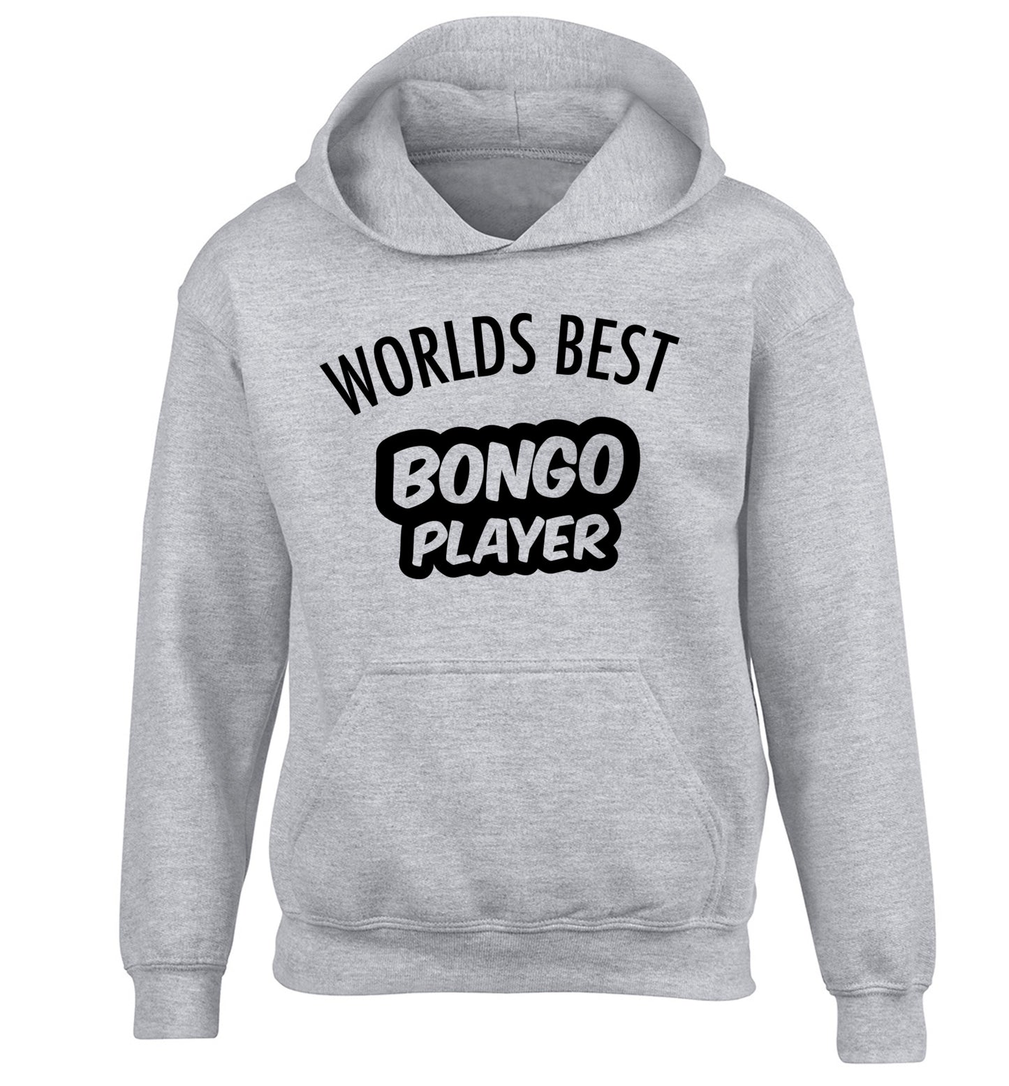 Worlds best bongo player children's grey hoodie 12-13 Years