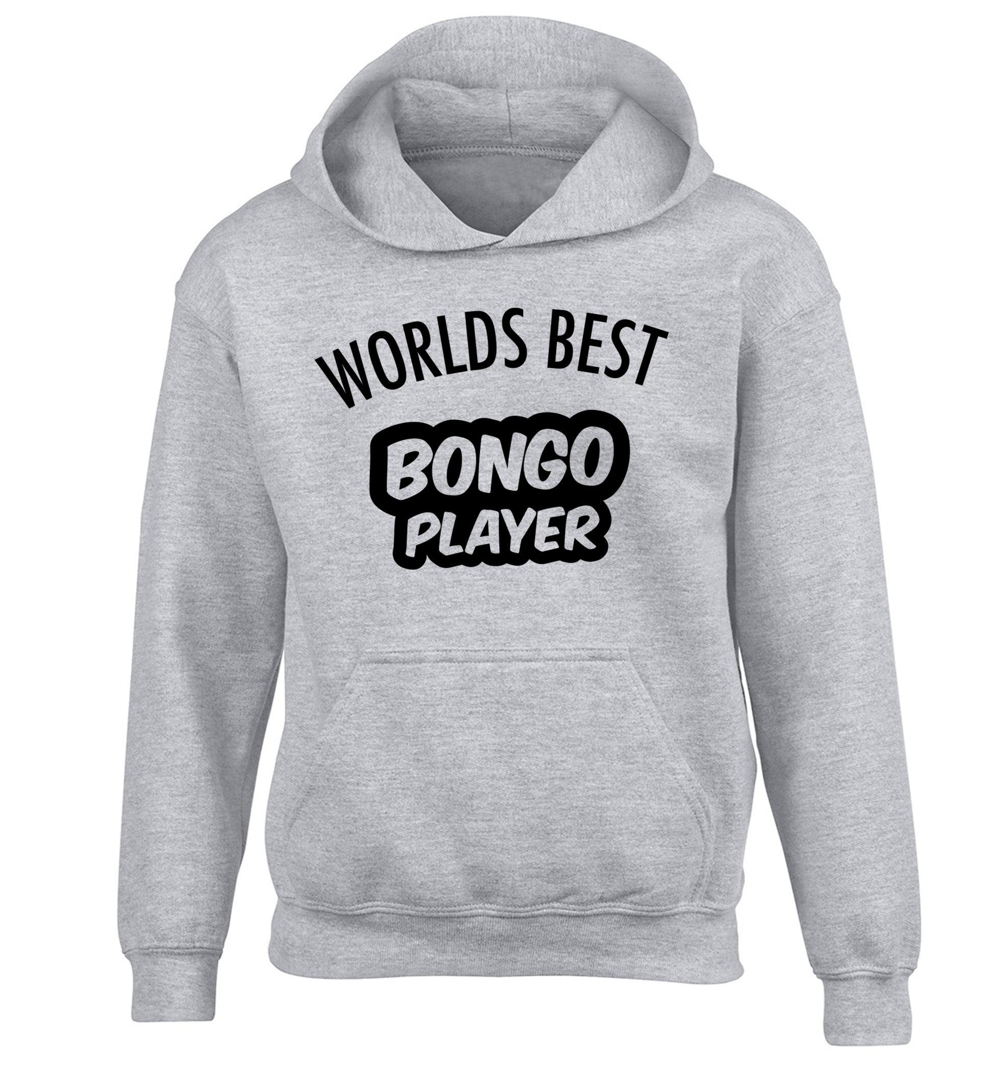 Worlds best bongo player children's grey hoodie 12-13 Years