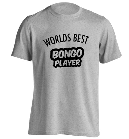 Worlds best bongo player adults unisex grey Tshirt 2XL
