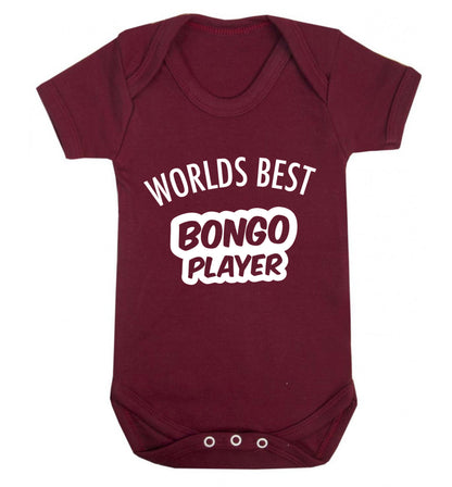 Worlds best bongo player Baby Vest maroon 18-24 months