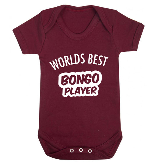 Worlds best bongo player Baby Vest maroon 18-24 months