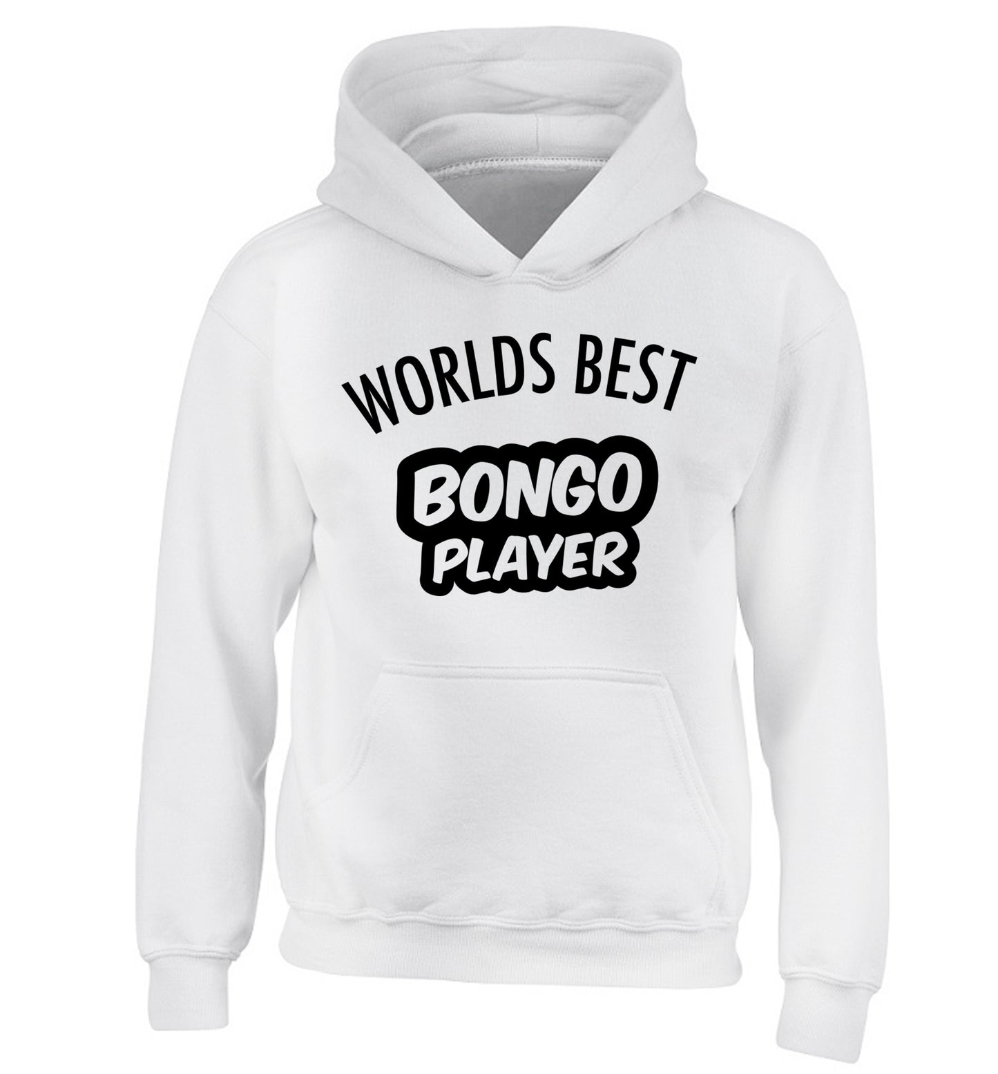 Worlds best bongo player children's white hoodie 12-13 Years