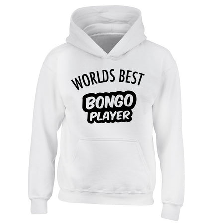 Worlds best bongo player children's white hoodie 12-13 Years