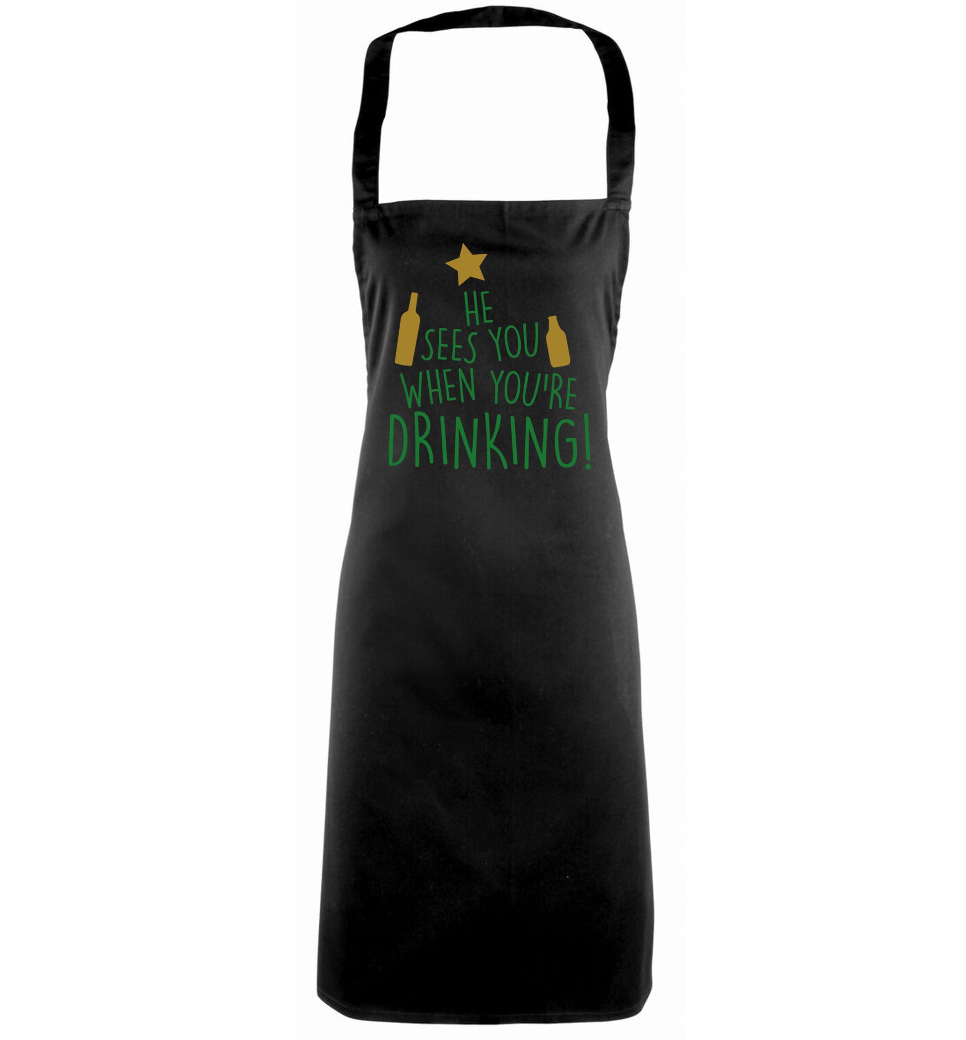 He sees you when you're drinking black apron