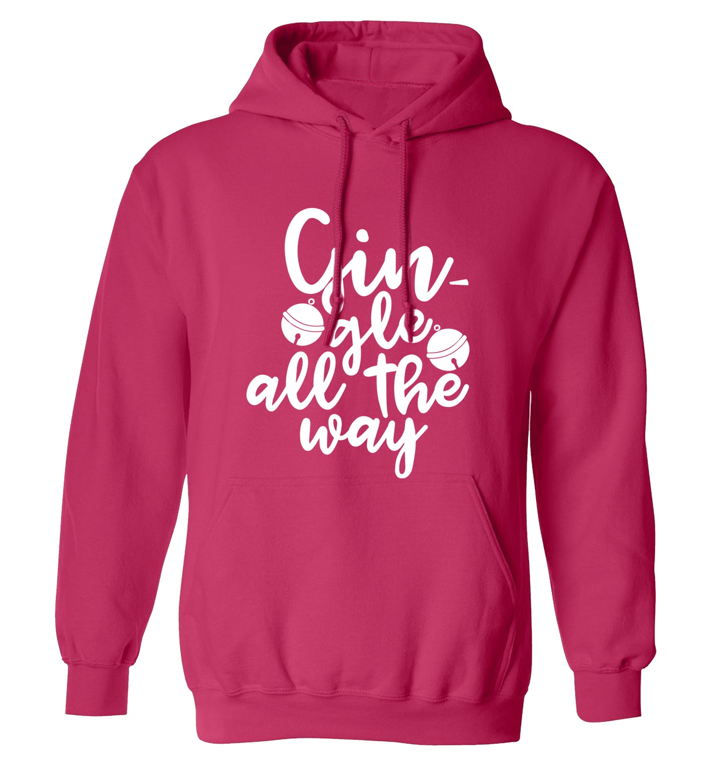 Gin-gle all the way adults unisex pink hoodie 2XL
