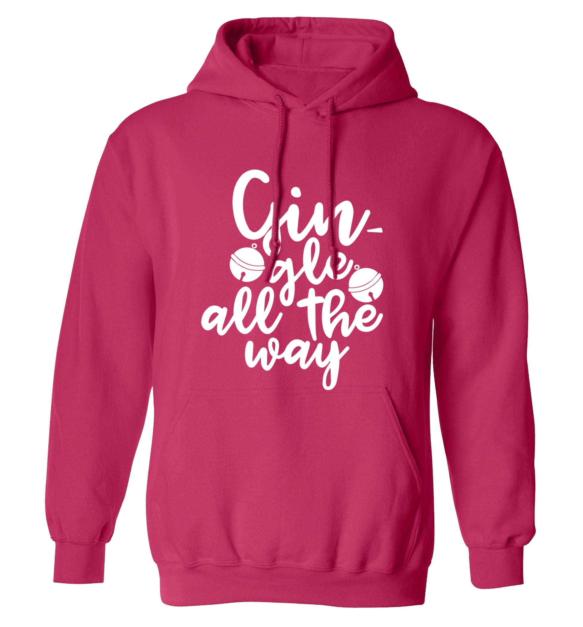 Gin-gle all the way adults unisex pink hoodie 2XL