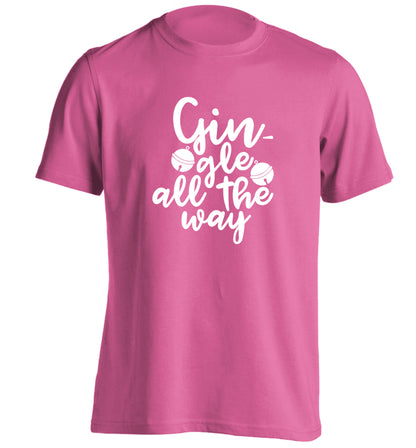 Gin-gle all the way adults unisex pink Tshirt 2XL