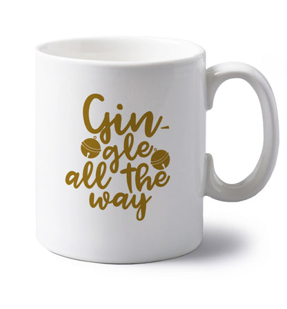 Gin-gle all the way left handed white ceramic mug 