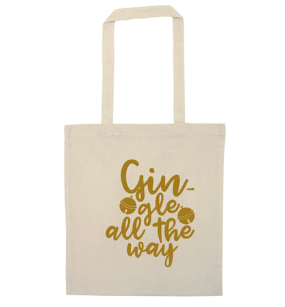 Gin-gle all the way natural tote bag
