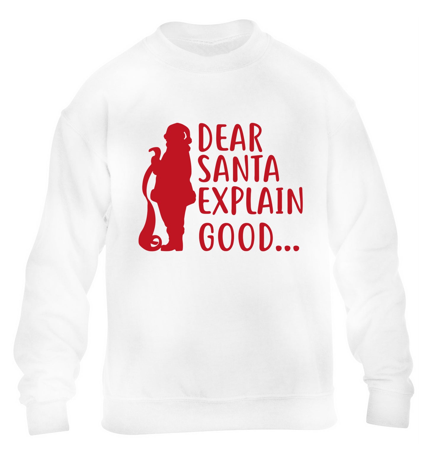 Dear Santa explain good... children's white sweater 12-13 Years