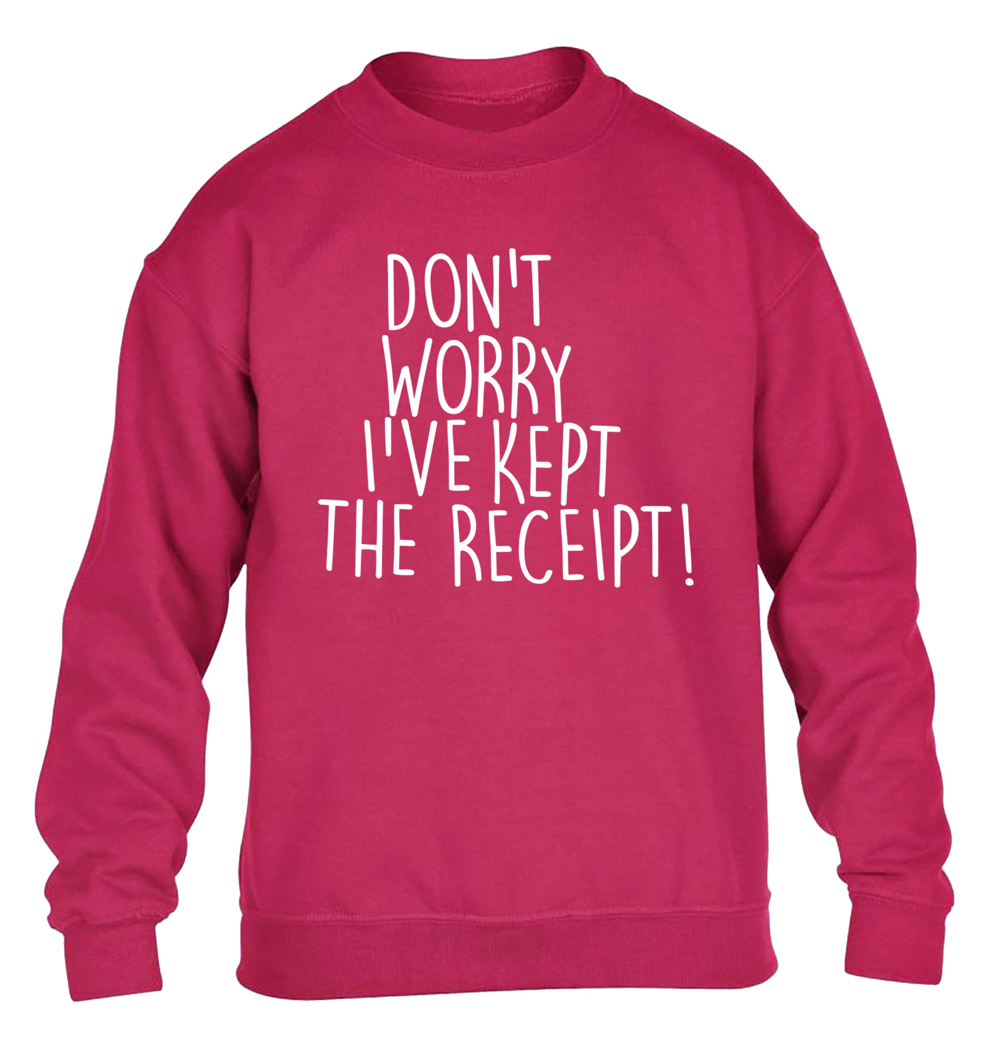 Don't Worry I've Kept the Receipt children's pink sweater 12-13 Years