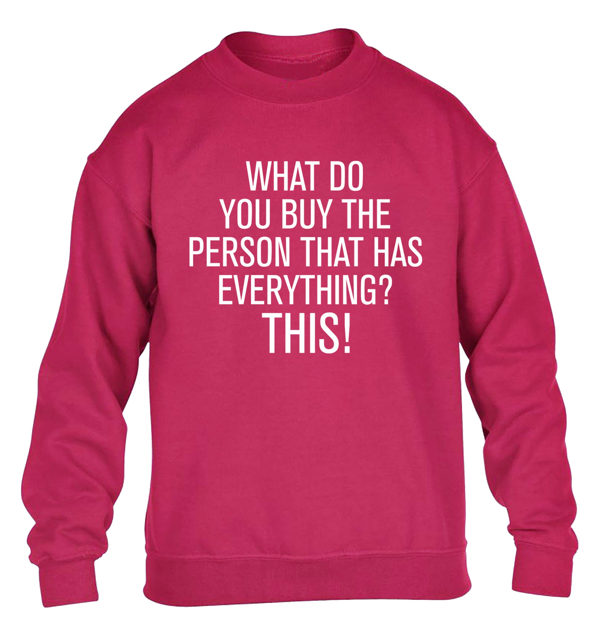 What do you buy the person that has everything? This! children's pink sweater 12-13 Years