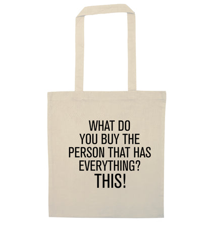 What do you buy the person that has everything? This! natural tote bag