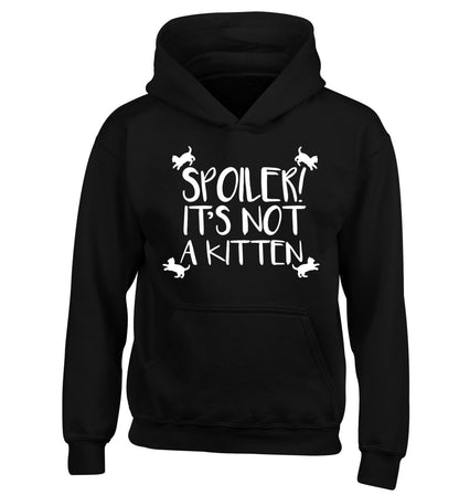 Spoiler it's not a kitten children's black hoodie 12-13 Years