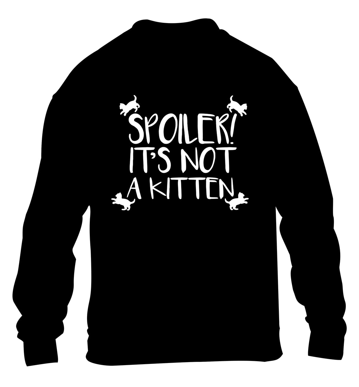 Spoiler it's not a kitten children's black sweater 12-13 Years