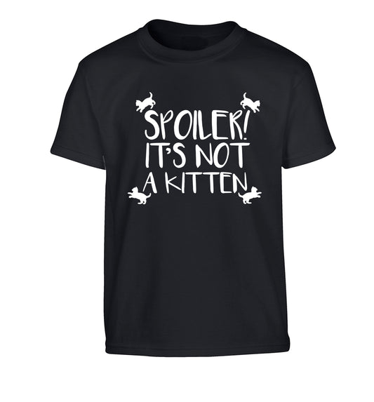 Spoiler it's not a kitten Children's black Tshirt 12-13 Years