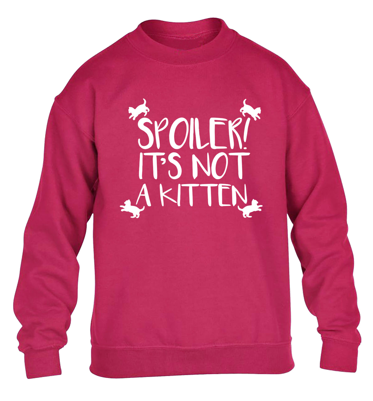 Spoiler it's not a kitten children's pink sweater 12-13 Years