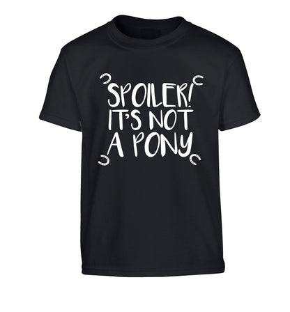 Spoiler it's not a pony Children's black Tshirt 12-13 Years