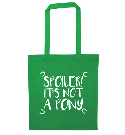 Spoiler it's not a pony green tote bag