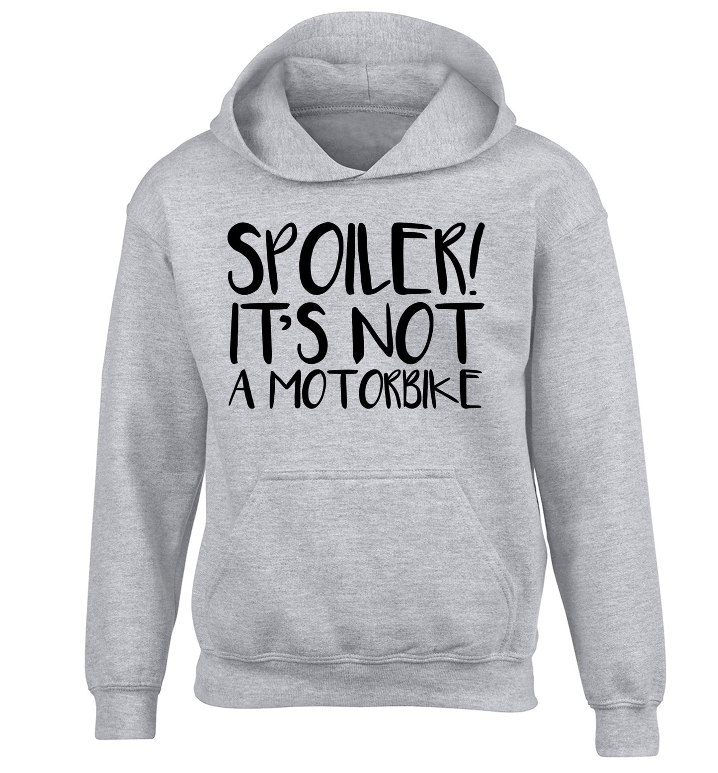 Spoiler it's not a motorbike children's grey hoodie 12-13 Years