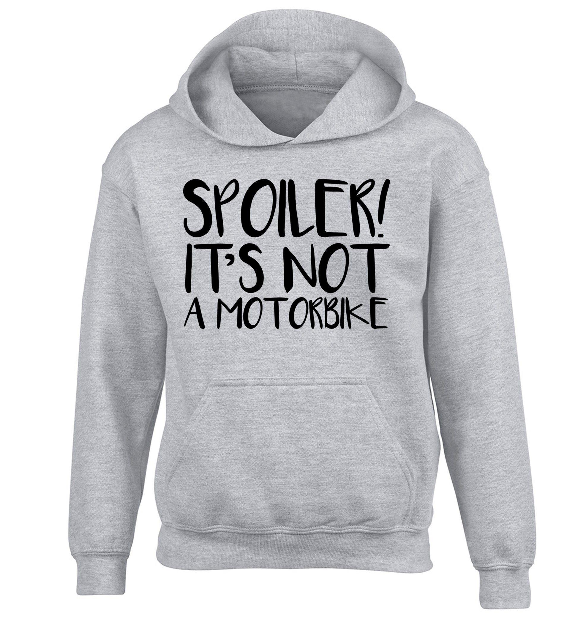 Spoiler it's not a motorbike children's grey hoodie 12-13 Years
