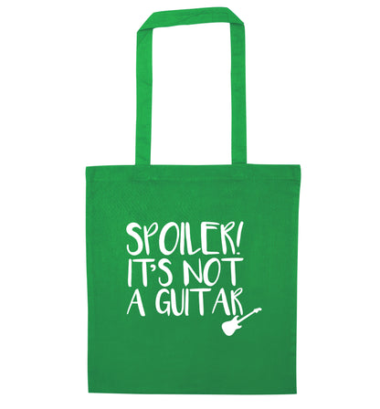 Spoiler it's not a guitar green tote bag