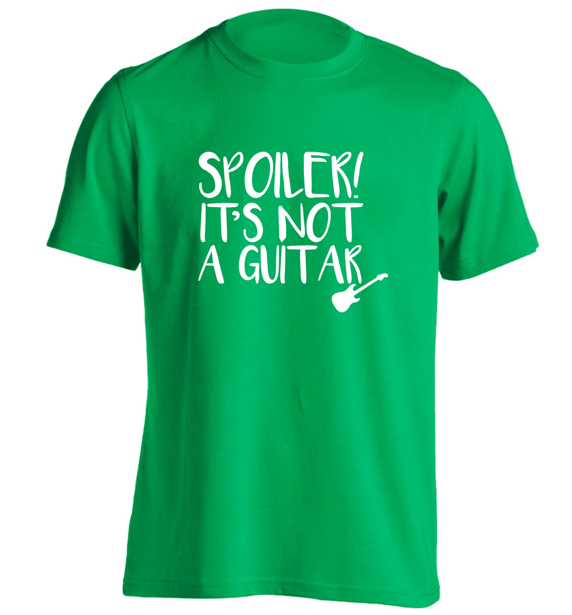 Spoiler it's not a guitar adults unisex green Tshirt 2XL