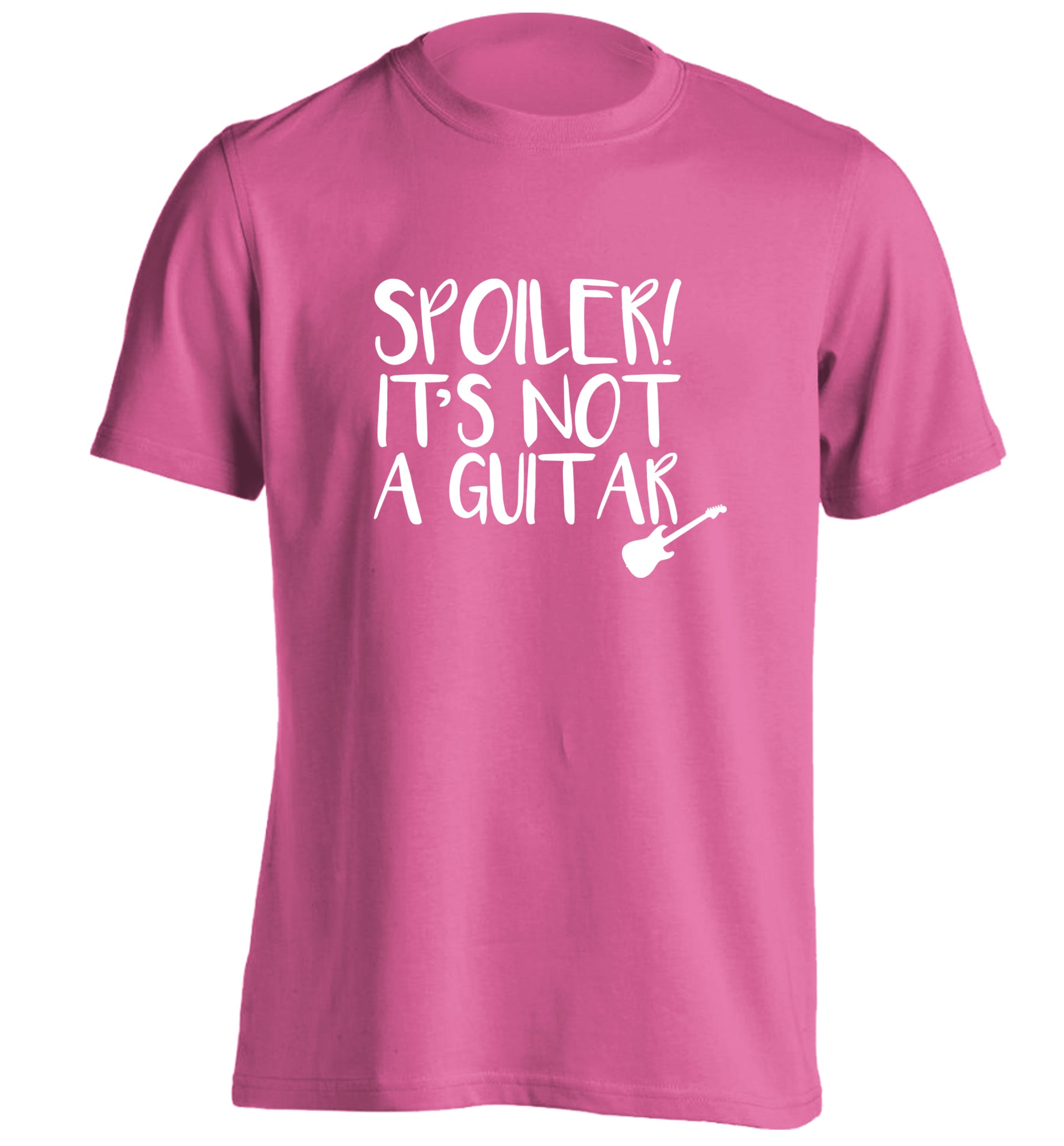 Spoiler it's not a guitar adults unisex pink Tshirt 2XL