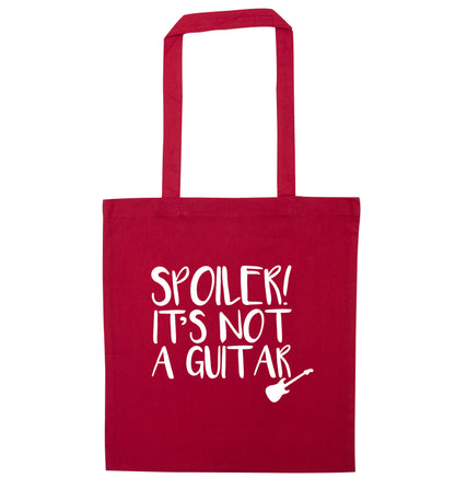 Spoiler it's not a guitar red tote bag