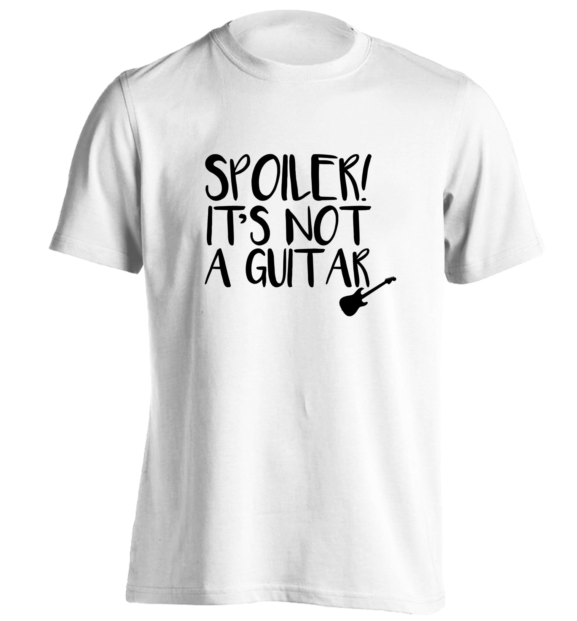 Spoiler it's not a guitar adults unisex white Tshirt 2XL