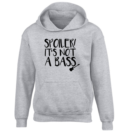 Spoiler it's not a bass children's grey hoodie 12-13 Years
