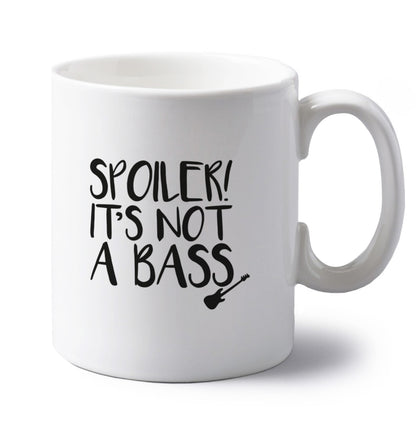 Spoiler it's not a bass left handed white ceramic mug 
