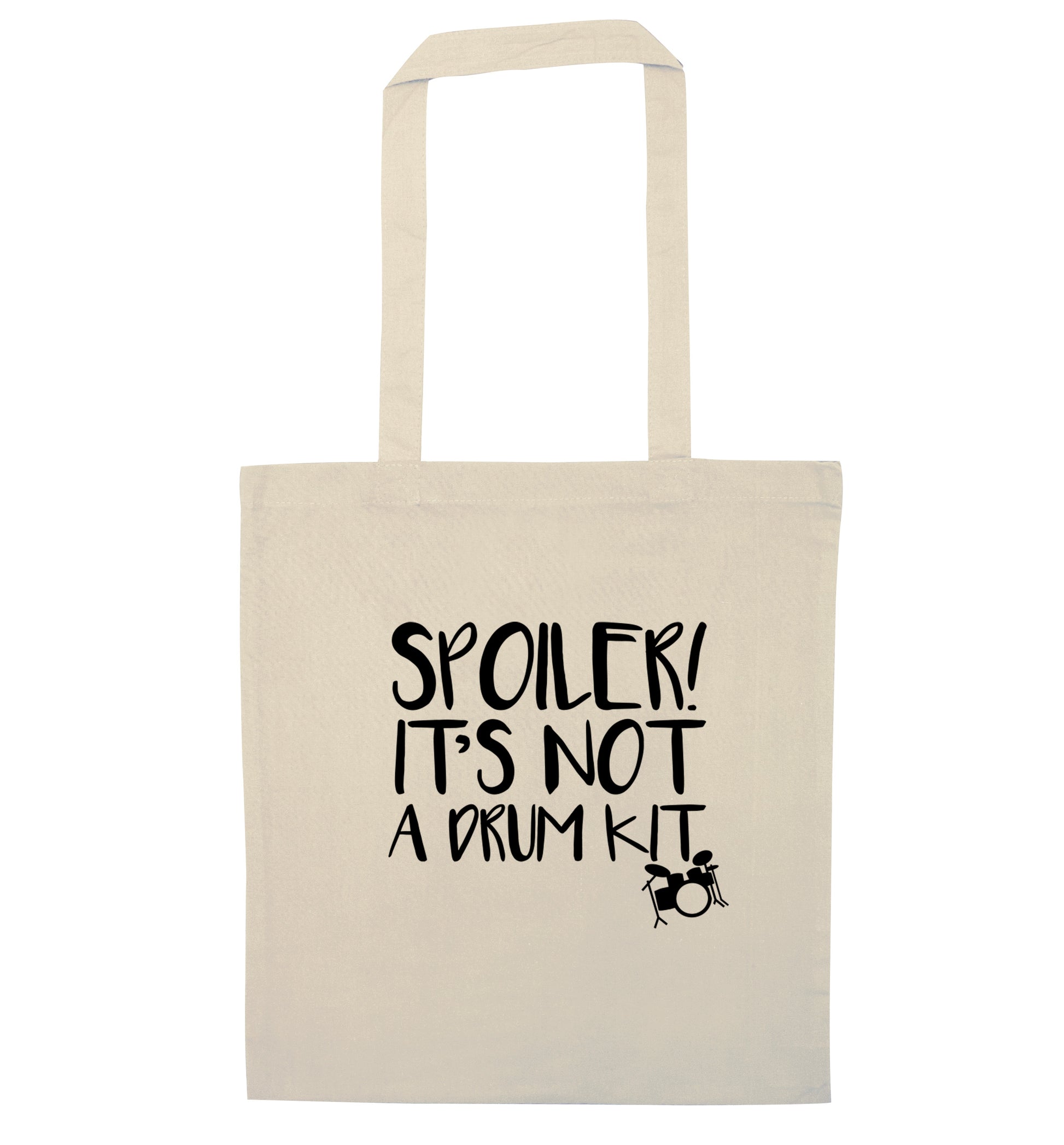 Spoiler it's not a drum kit natural tote bag