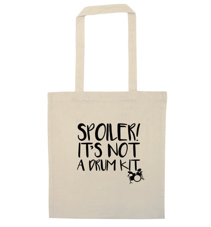 Spoiler it's not a drum kit natural tote bag