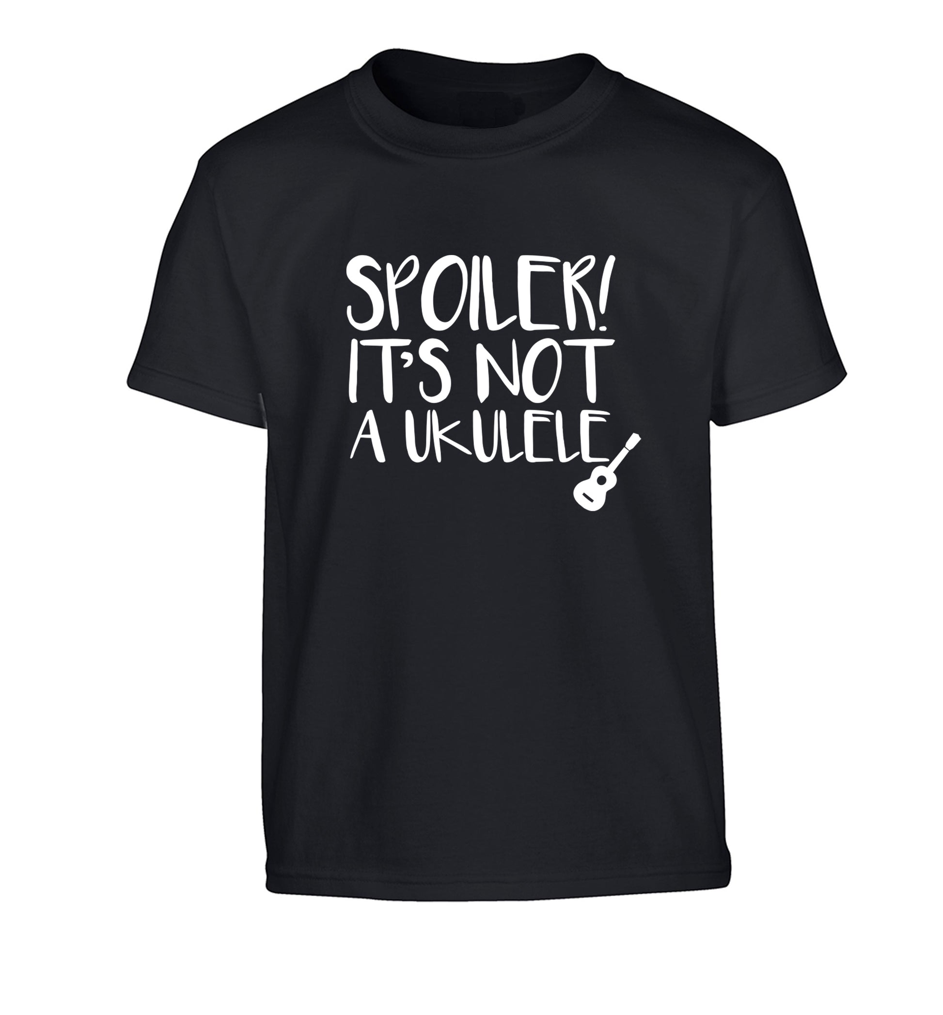 Spoiler it's not a ukulele Children's black Tshirt 12-13 Years