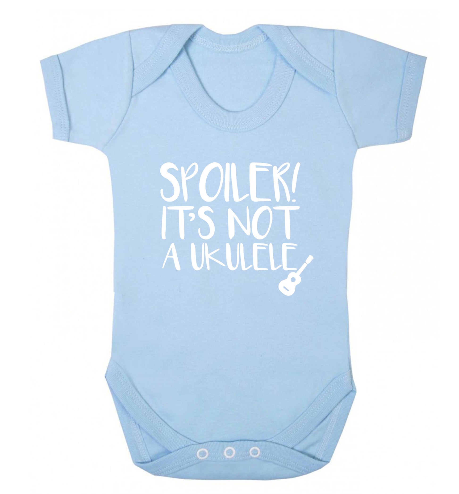 Spoiler it's not a ukulele Baby Vest pale blue 18-24 months
