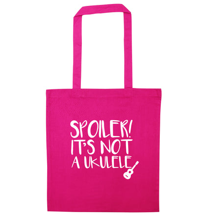 Spoiler it's not a ukulele pink tote bag